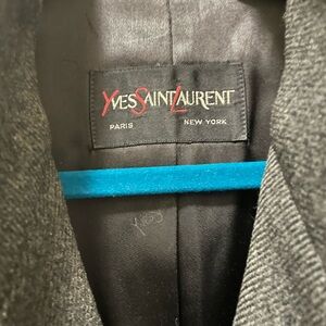 Yves Saint Laurent black top coat 1970s